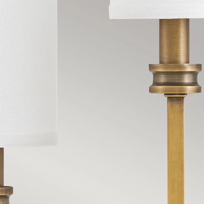 Hinkley Moore 3 lt Large Wall Light - Heritage Brass with Ivory Linen Shade - Image 7