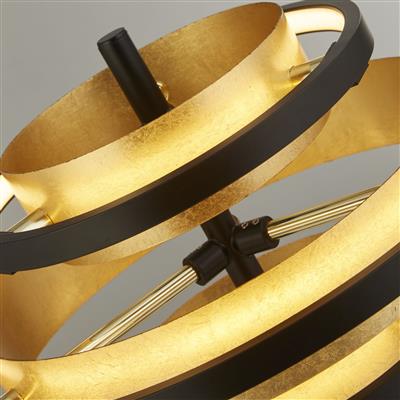 Hive 3Lt LED Table Lamp - Black & Gold Leaf - Image 2