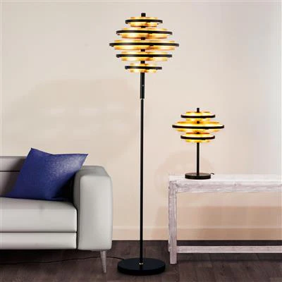 Hive 3Lt LED Table Lamp - Black & Gold Leaf - Image 4