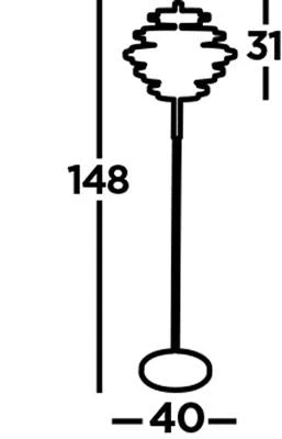 Hive 5Lt Floor Lamp - Black Metal & Gold Leaf Integrated LED - Image 4