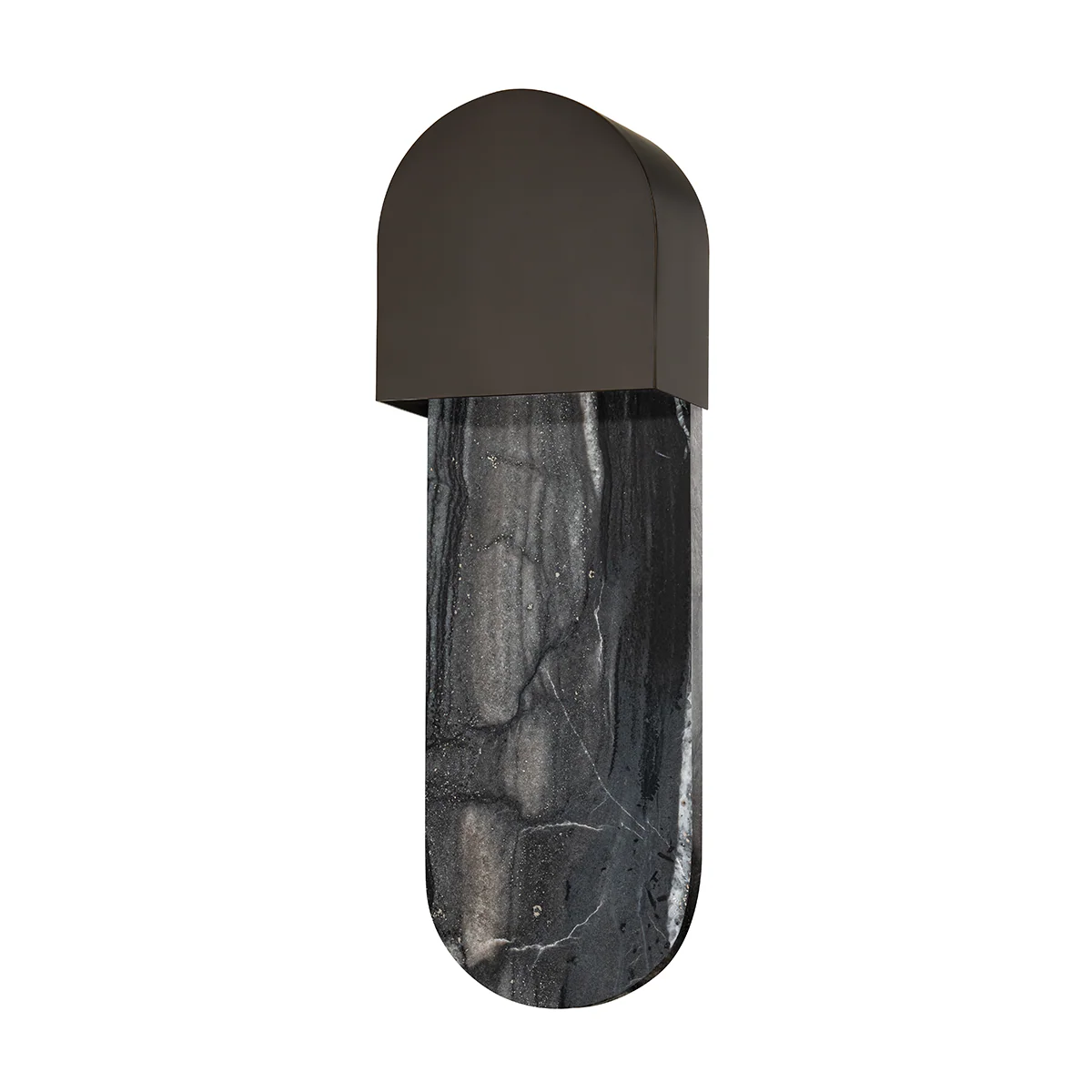 Hobart 1Lt Wall Sconce - Marble & Brass/Black - Image 2