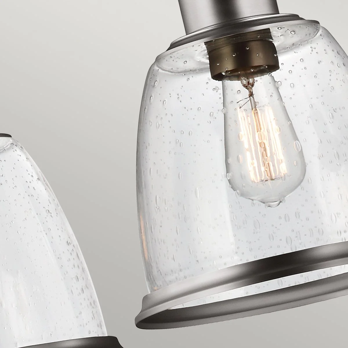 Hobson 3Lt Island Ceiling Light - Satin Nickel/Aged Brass Finish - Image 3
