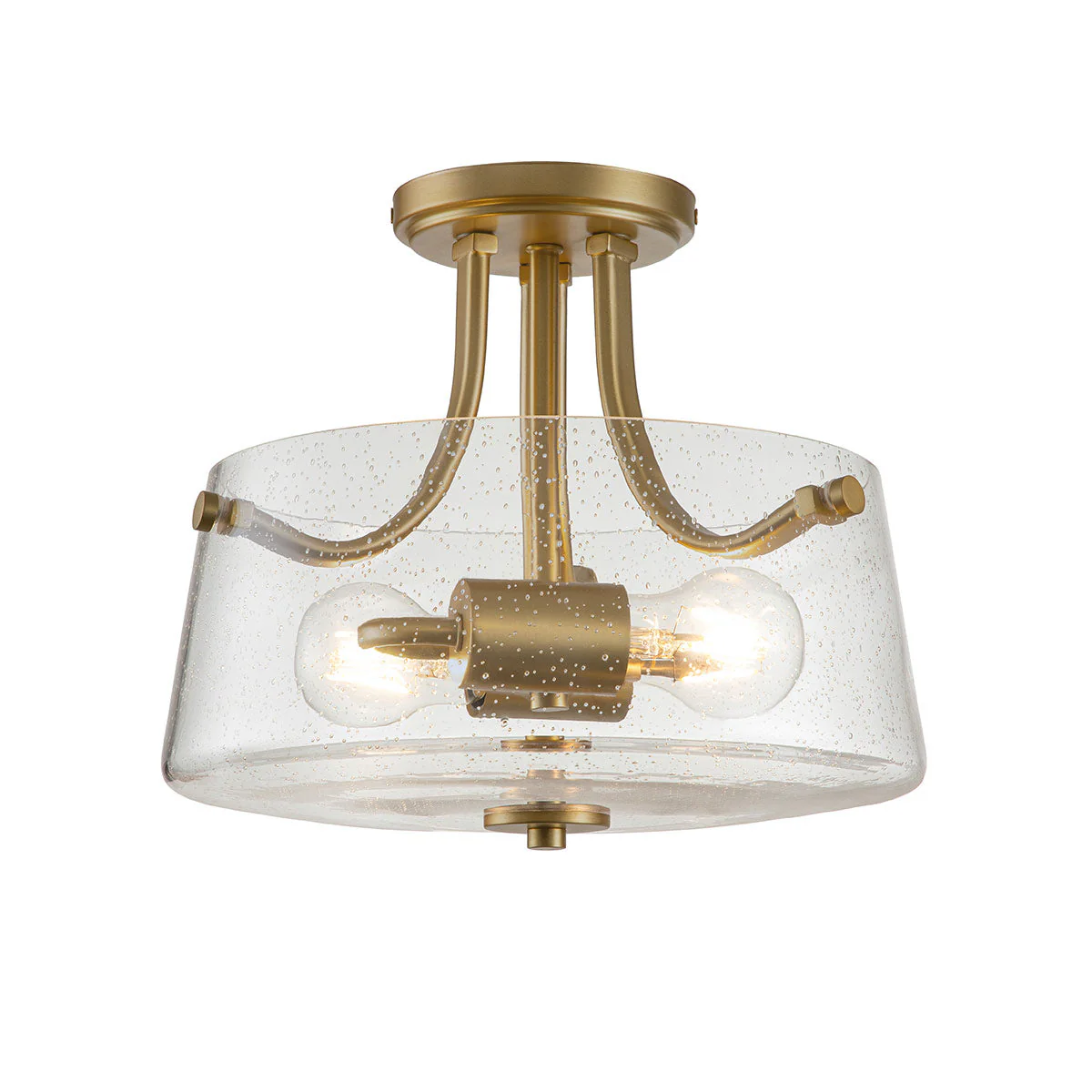 Hollister 2 Light Semi-Flush - Brushed Brass/ Polished Nickel - Image 2