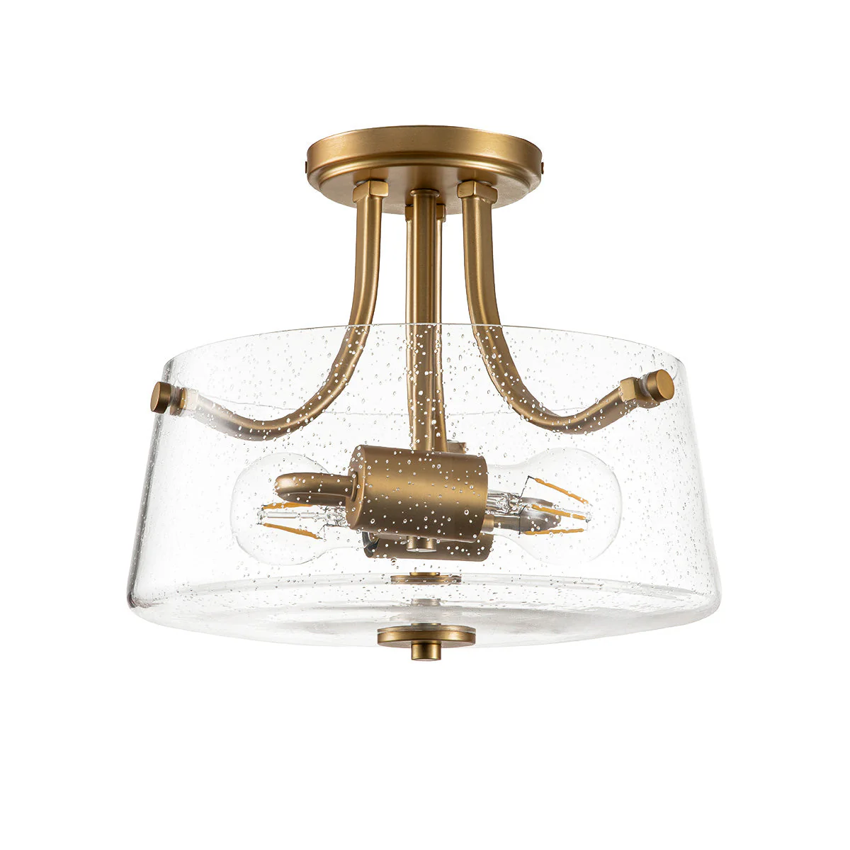 Hollister 2 Light Semi-Flush - Brushed Brass/ Polished Nickel - Image 6