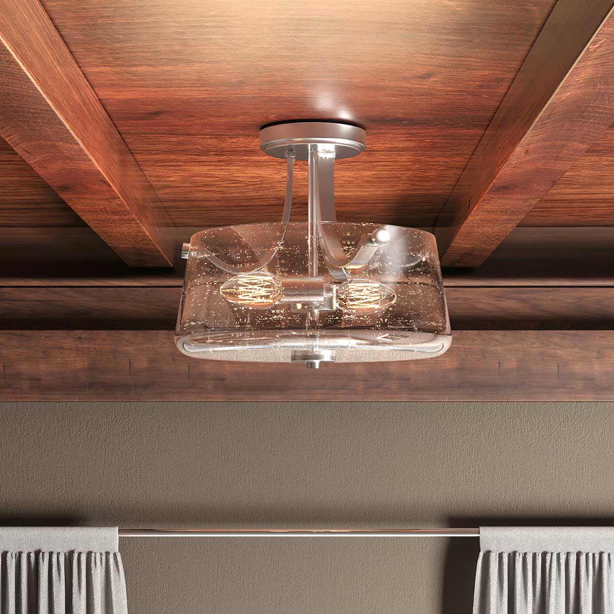 Hollister 2 Light Semi-Flush - Brushed Brass/ Polished Nickel - Image 9