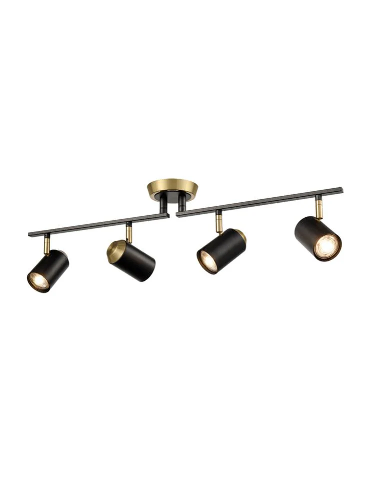 Holly 4Lt Bar Spotlight - Black & Copper/Black & Brass - Image 2