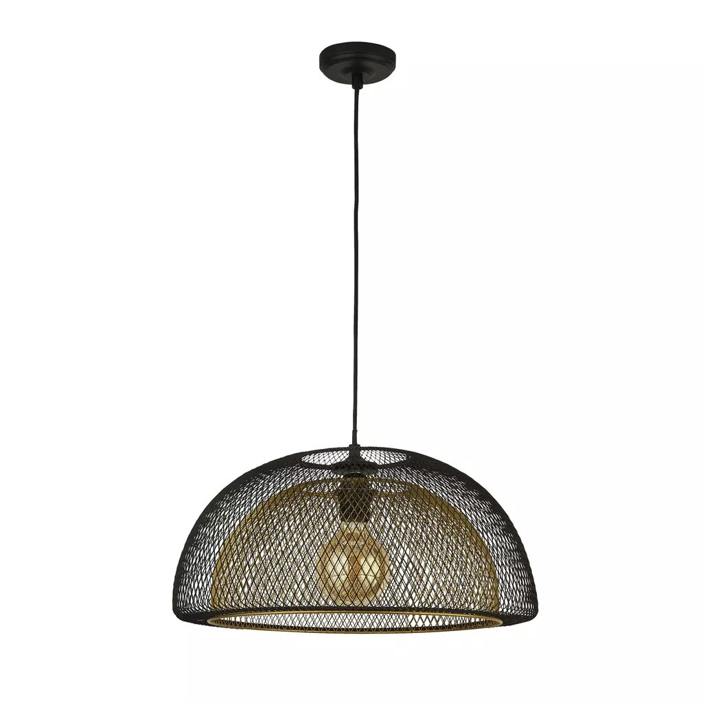Honeycomb Pendant - Black Metal & Gold Mesh - Image 2
