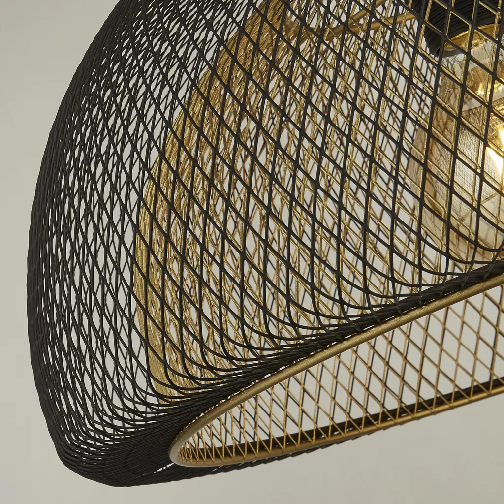 Honeycomb Pendant - Black Metal & Gold Mesh - Image 5