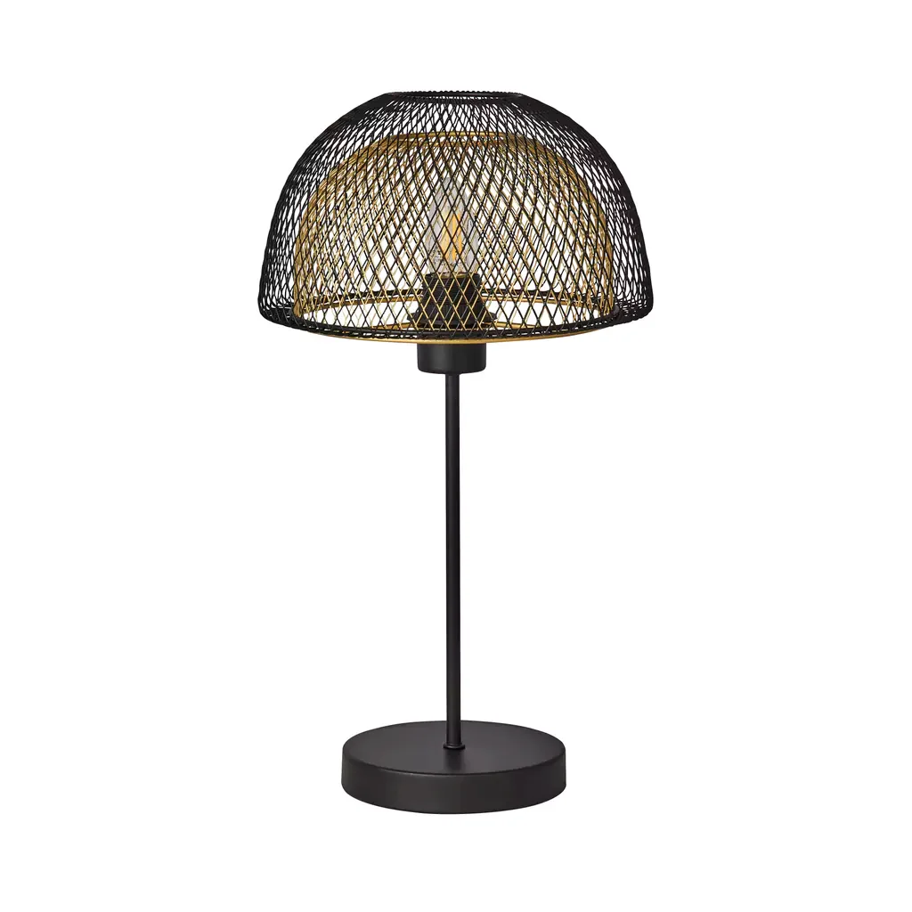 Honeycomb Table Lamp - Black & Gold Metal - Image 2
