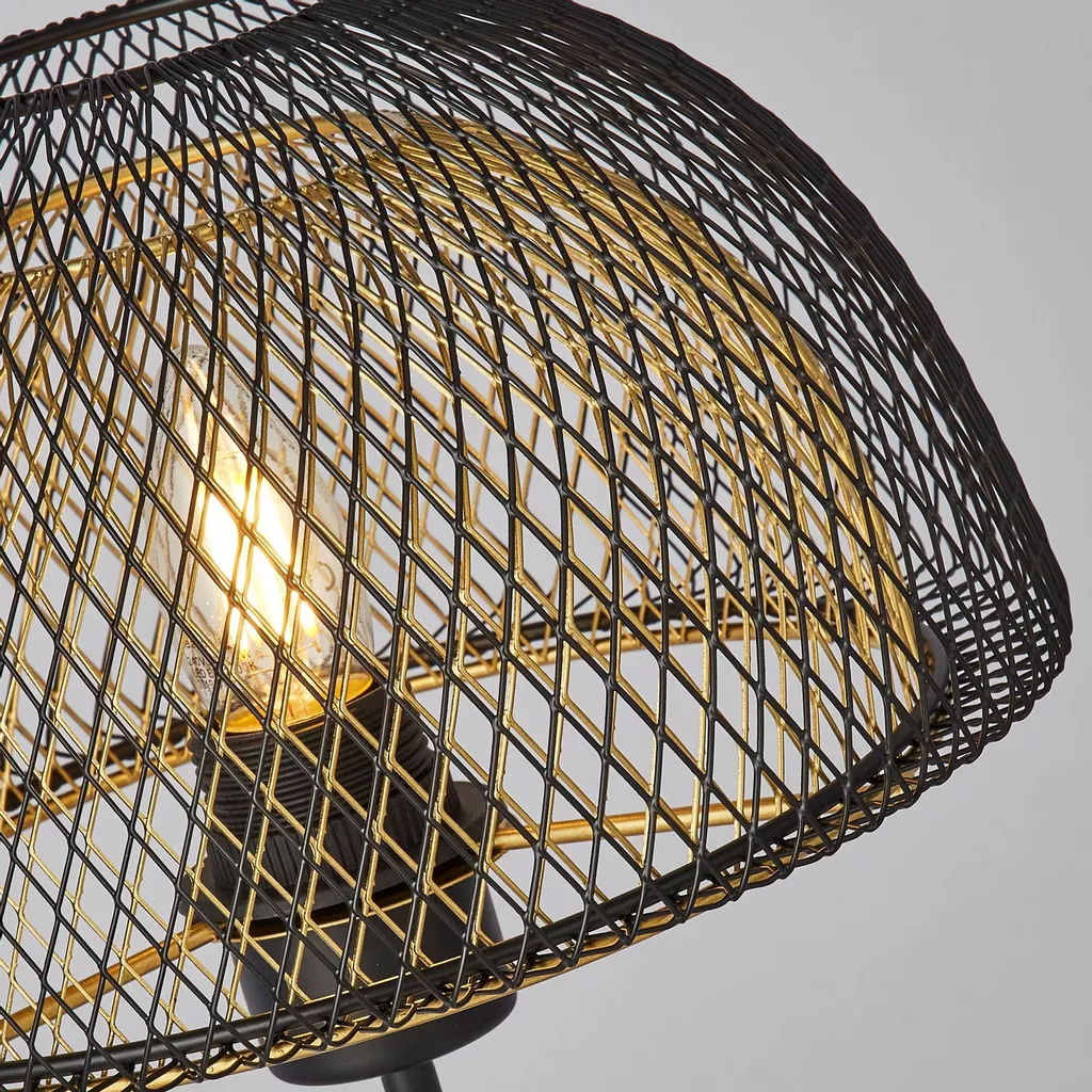 Honeycomb Table Lamp - Black & Gold Metal - Image 3