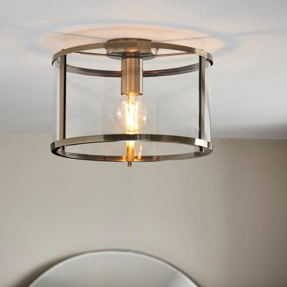 Hopton Flush - Antique Brass Light Fitting - Image 3