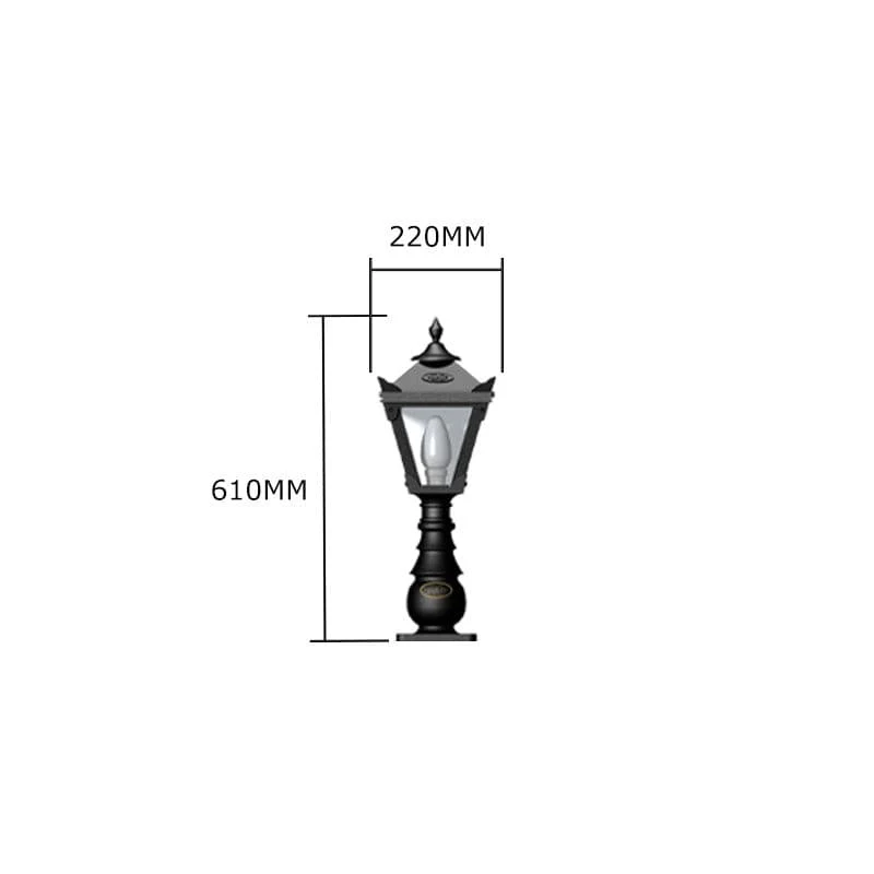 Horsham 0.6m Pedestal Light - Cast Iron - Image 3