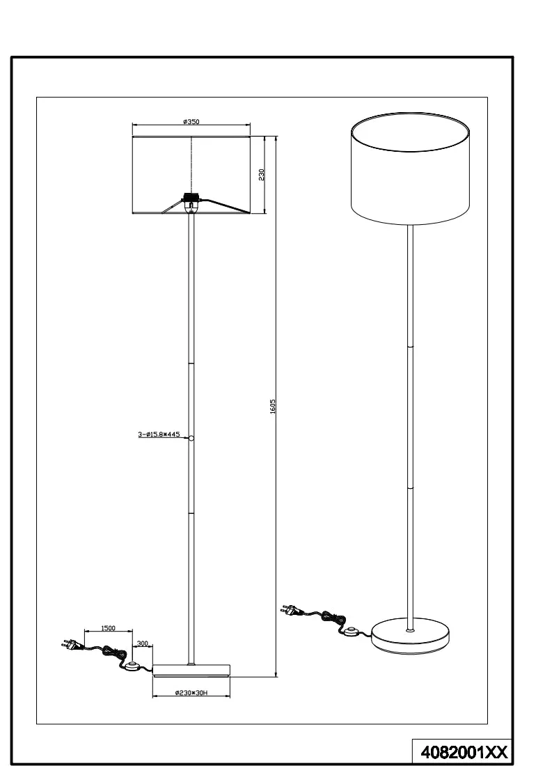 Hostel Modern Floor Lamp - Black - Image 2