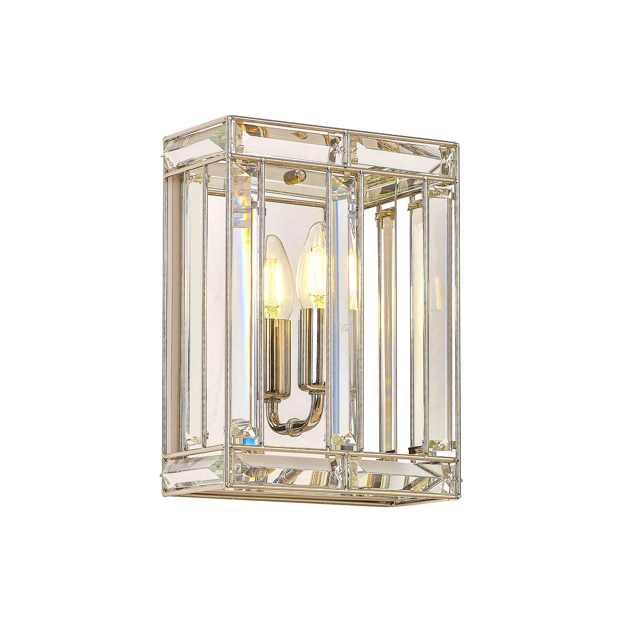 Hound Rectangular/Square Wall Light, 2 Light E14, Polished Nickel - Image 12