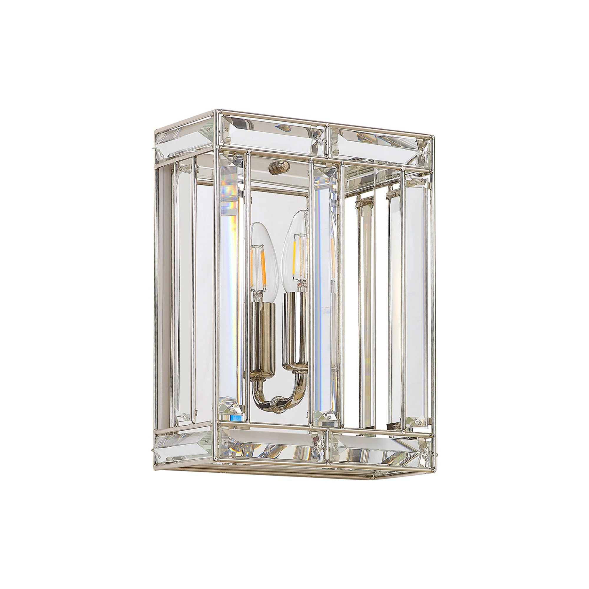 Hound Rectangular/Square Wall Light, 2 Light E14, Polished Nickel - Image 13