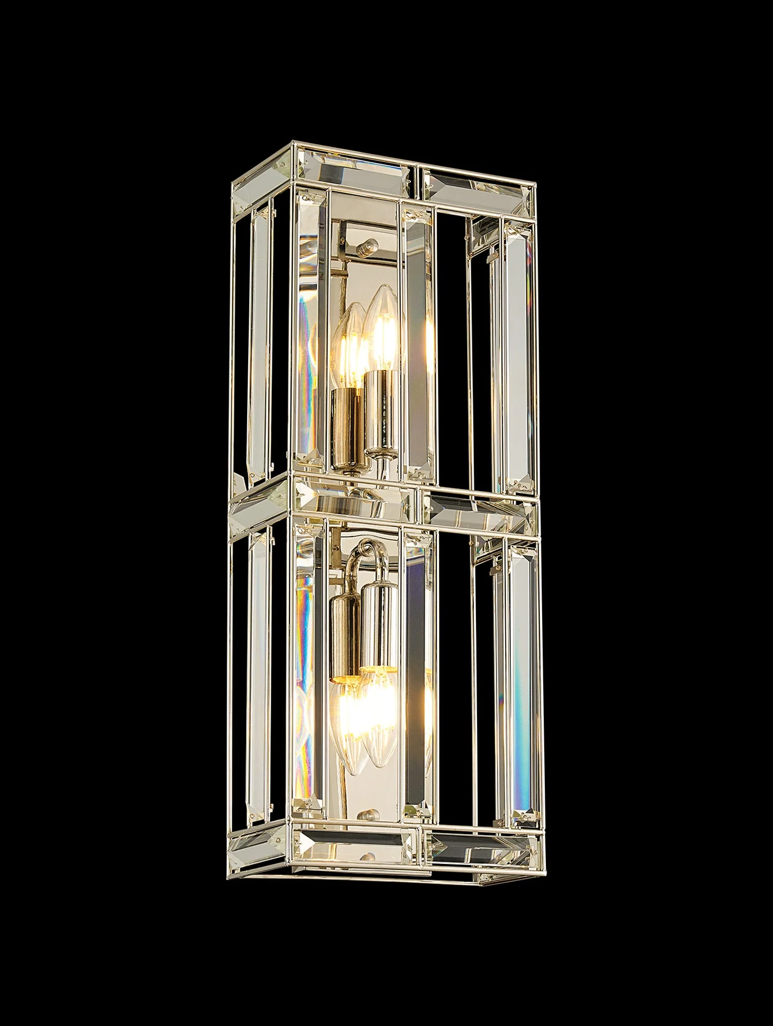 Hound Rectangular/Square Wall Light, 2 Light E14, Polished Nickel - Image 2