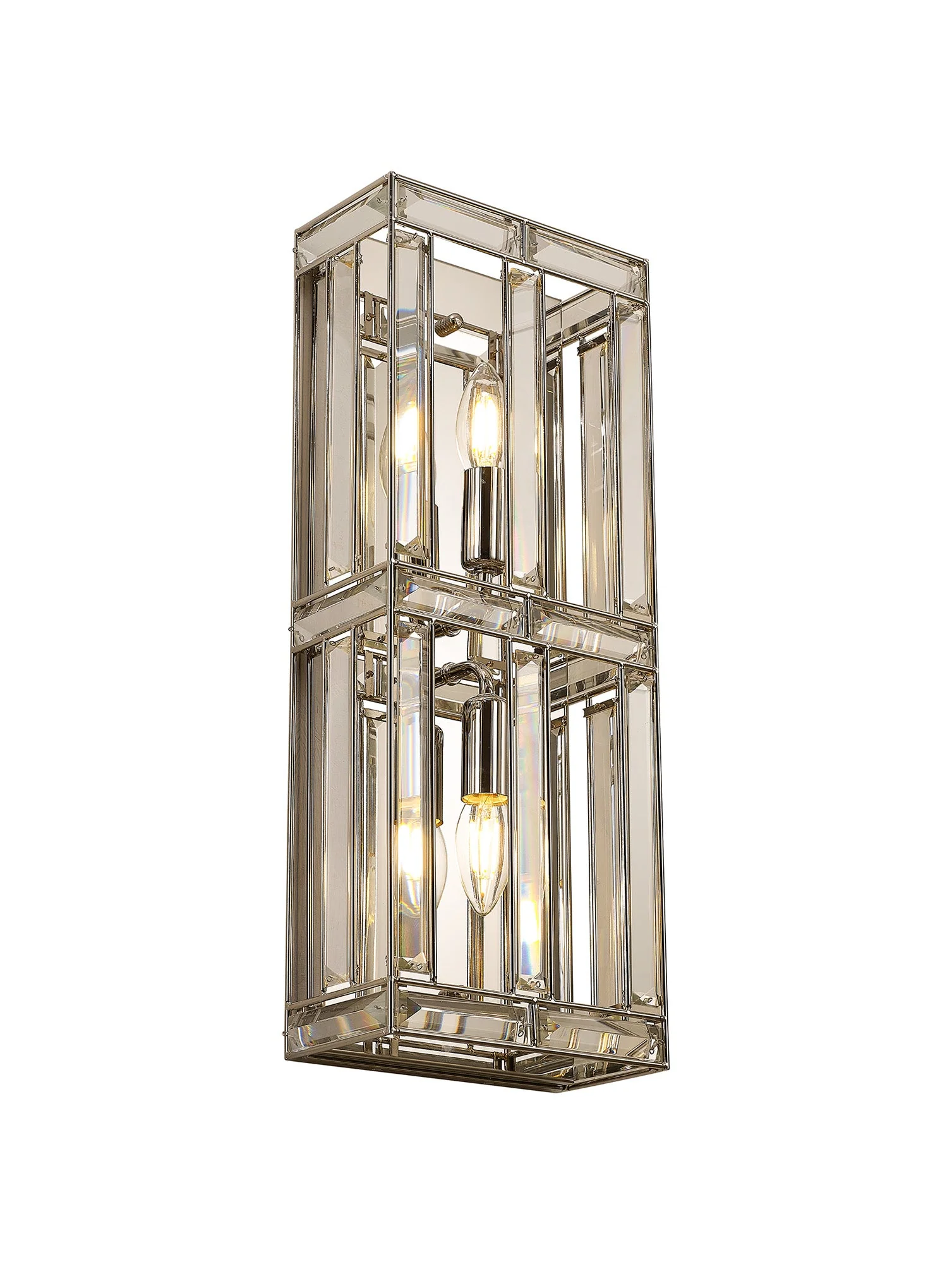 Hound Rectangular/Square Wall Light, 2 Light E14, Polished Nickel - Image 4