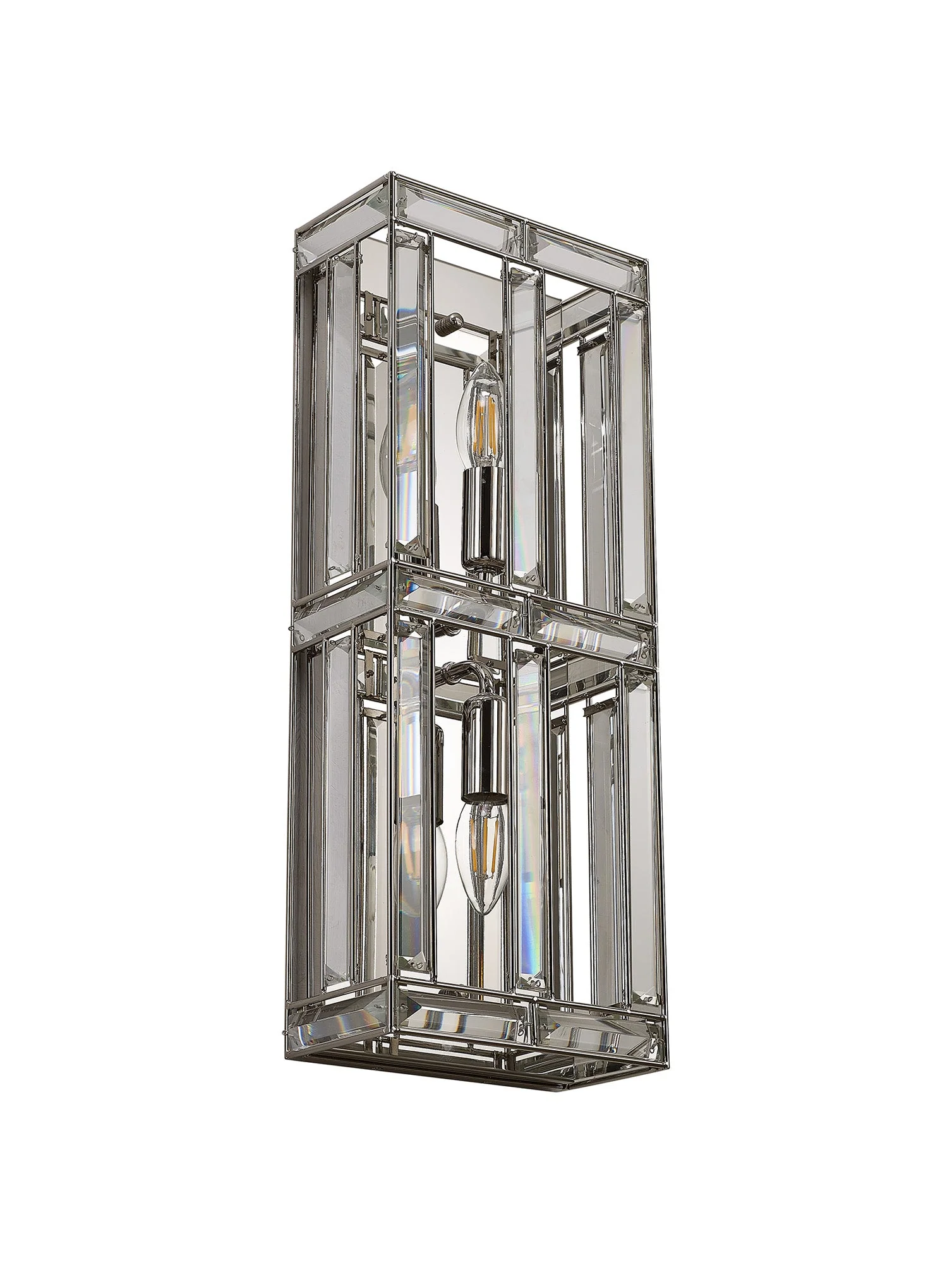 Hound Rectangular/Square Wall Light, 2 Light E14, Polished Nickel - Image 5