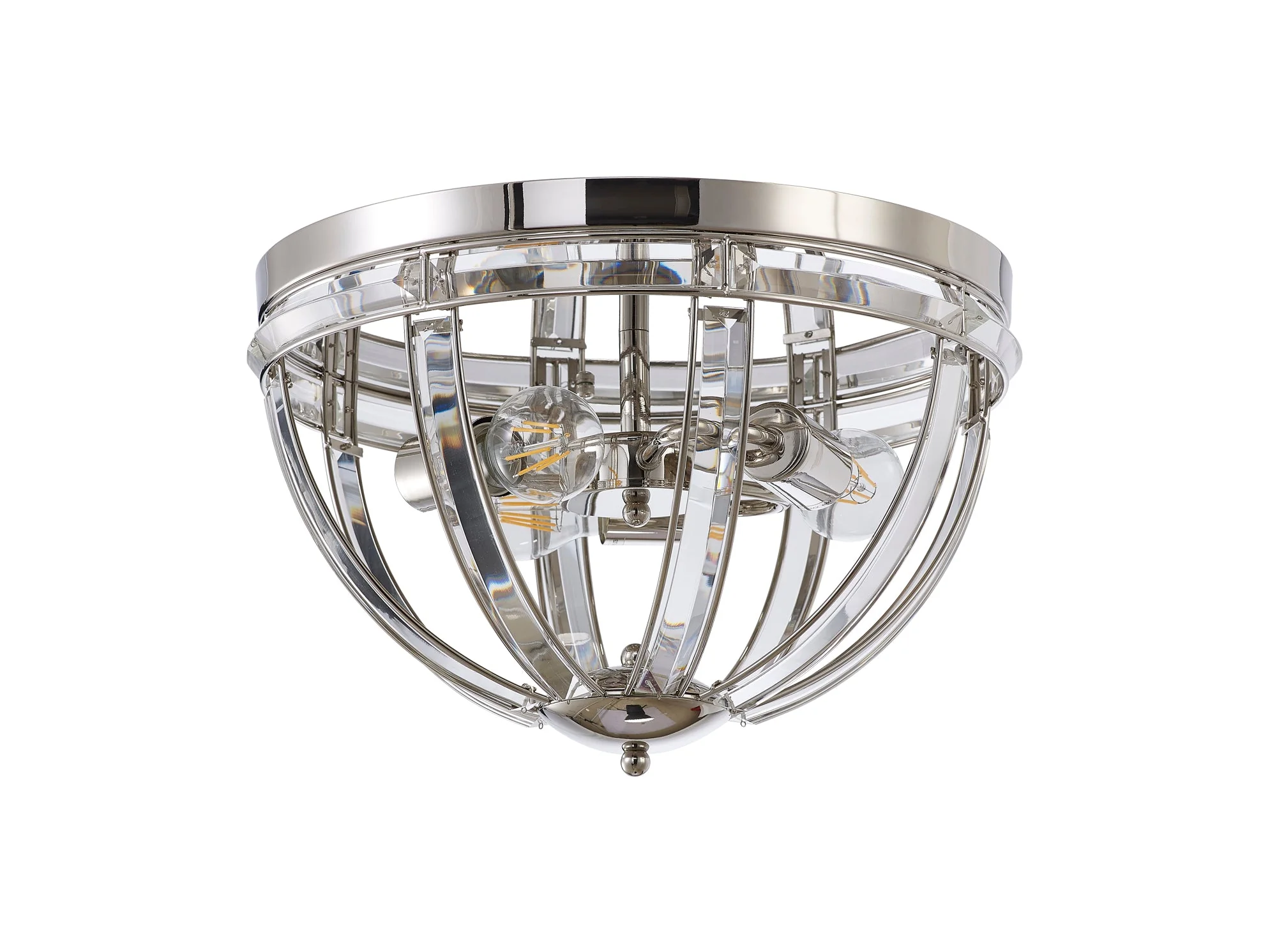 Hound Round Indoor Flush Ceiling Light, 2/3*E27, Polished Nickel - Image 10