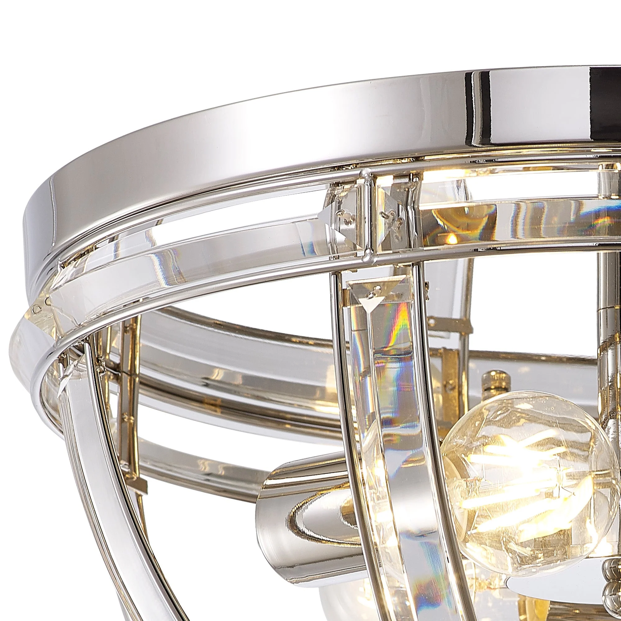 Hound Round Indoor Flush Ceiling Light, 2/3*E27, Polished Nickel - Image 11