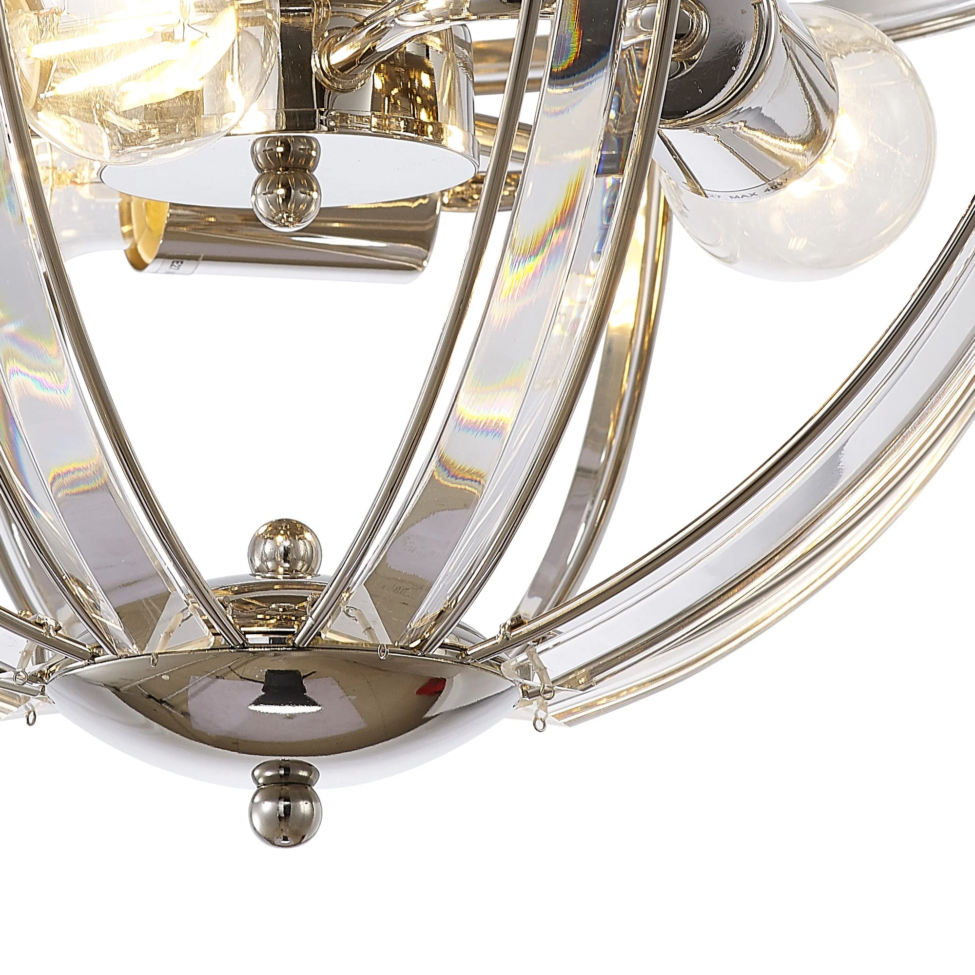 Hound Round Indoor Flush Ceiling Light, 2/3*E27, Polished Nickel - Image 12