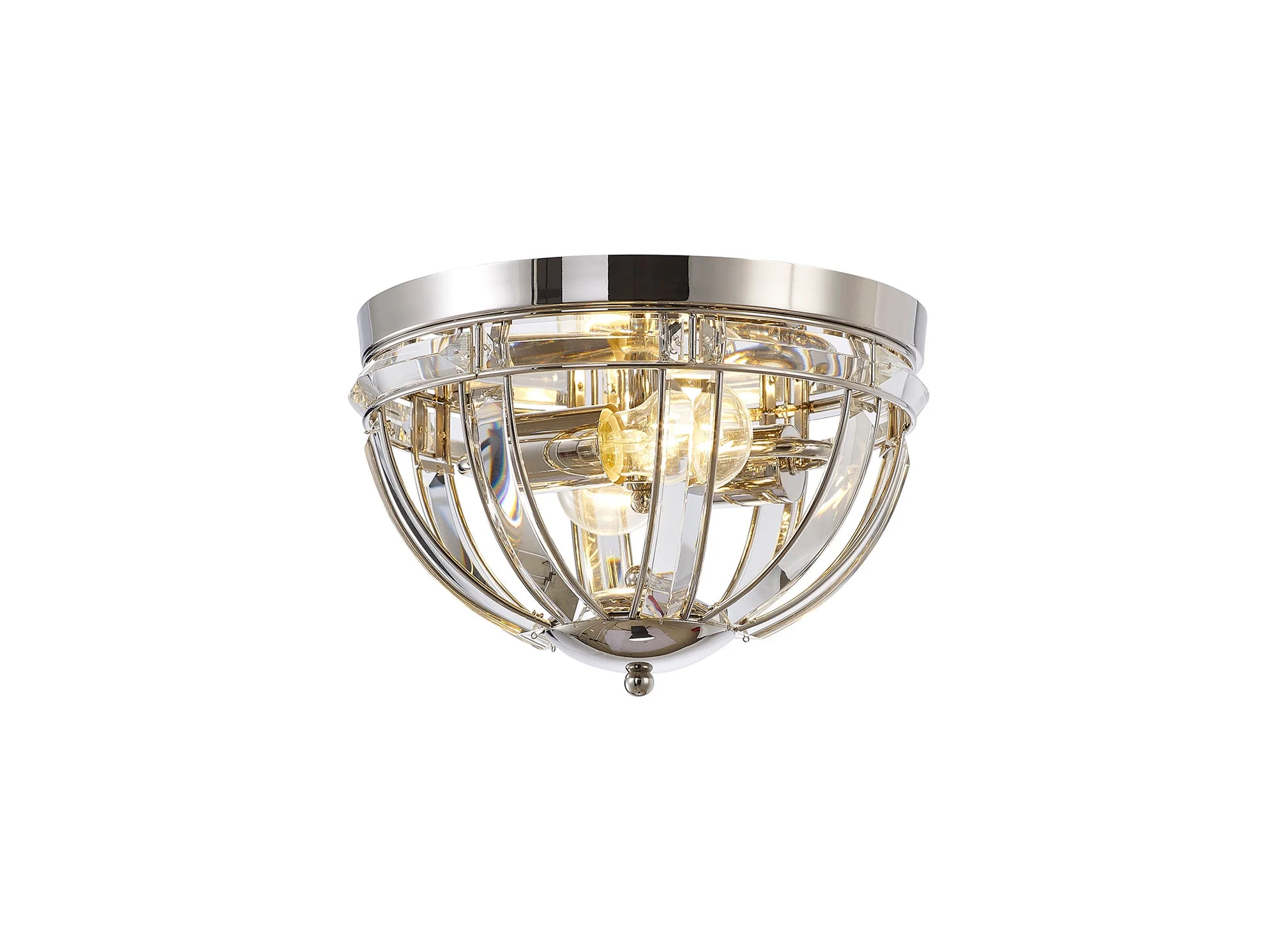 Hound Round Indoor Flush Ceiling Light, 2/3*E27, Polished Nickel - Image 13