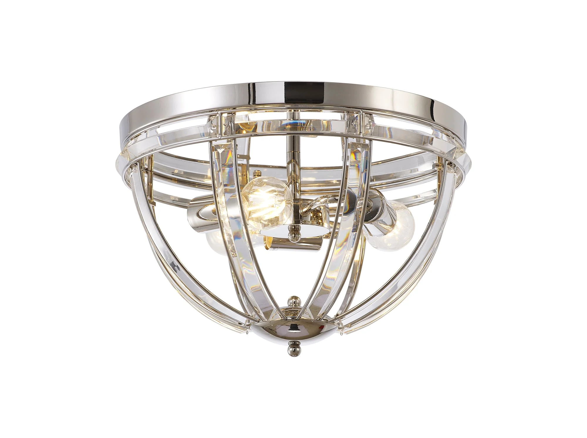 Hound Round Indoor Flush Ceiling Light, 2/3*E27, Polished Nickel - Image 14