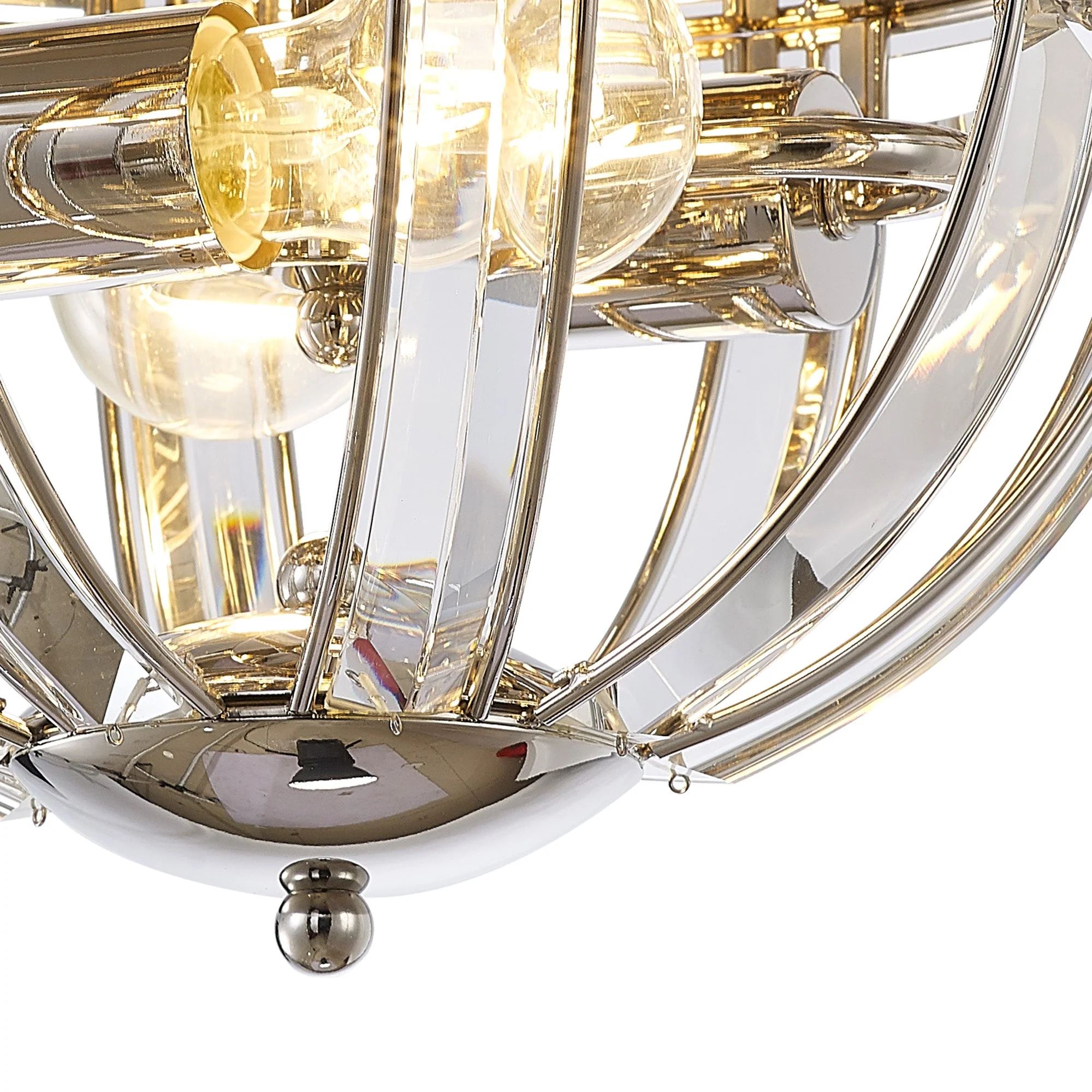 Hound Round Indoor Flush Ceiling Light, 2/3*E27, Polished Nickel - Image 5