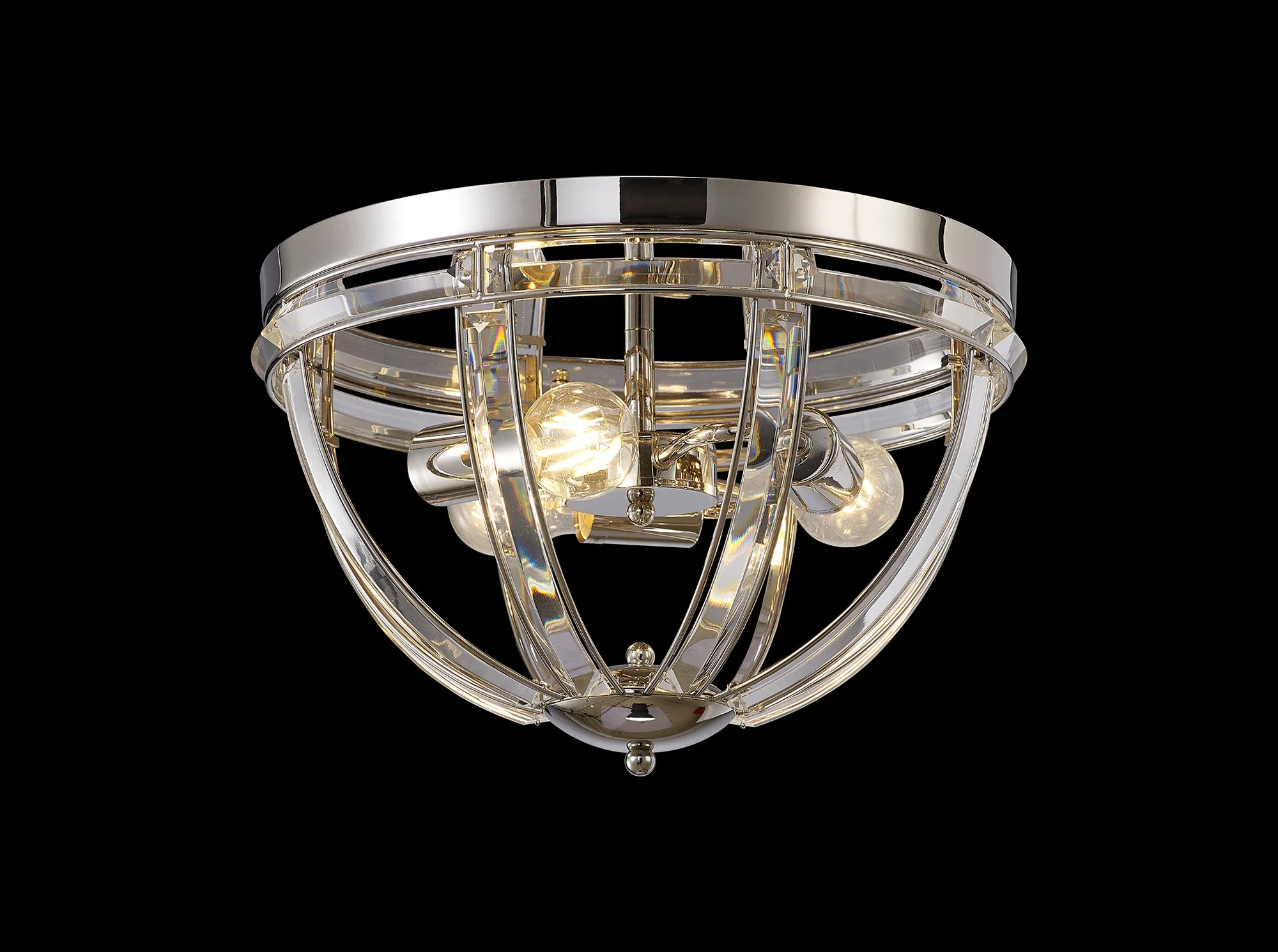 Hound Round Indoor Flush Ceiling Light, 2/3*E27, Polished Nickel - Image 7