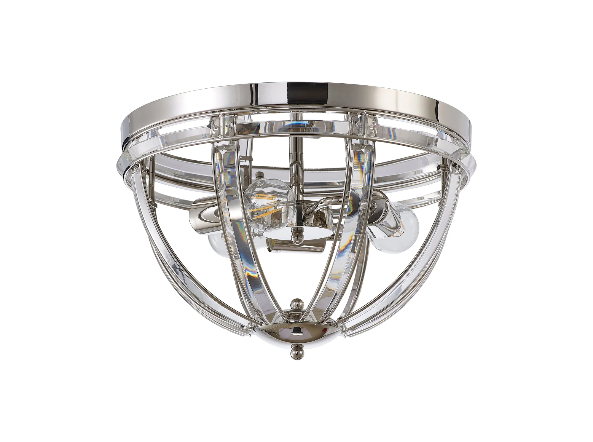 Hound Round Indoor Flush Ceiling Light, 2/3*E27, Polished Nickel - Image 8