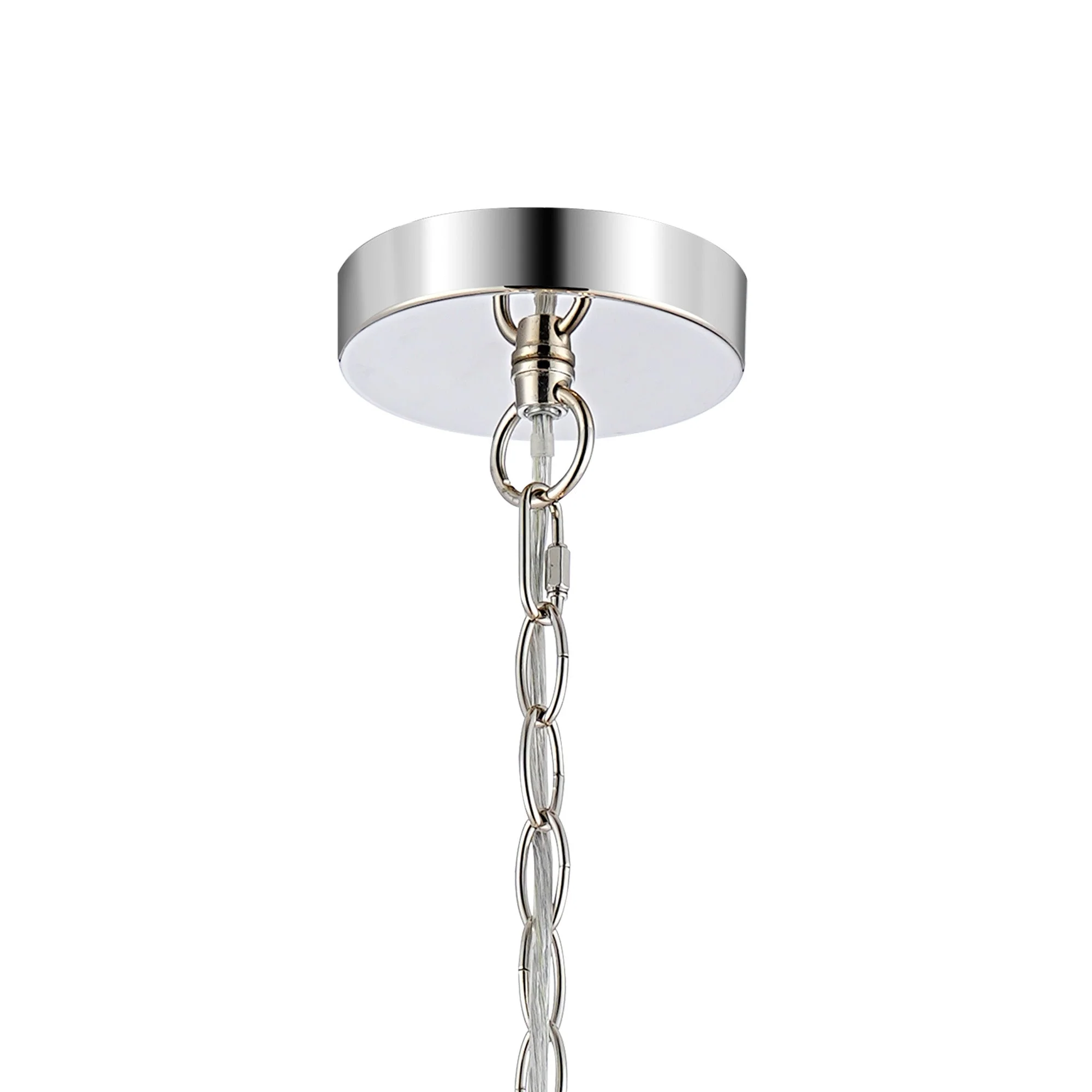 Hound Small/Medium Round Column Centre Ceiling Light, 6 Light, Polished Nickel - Image 3