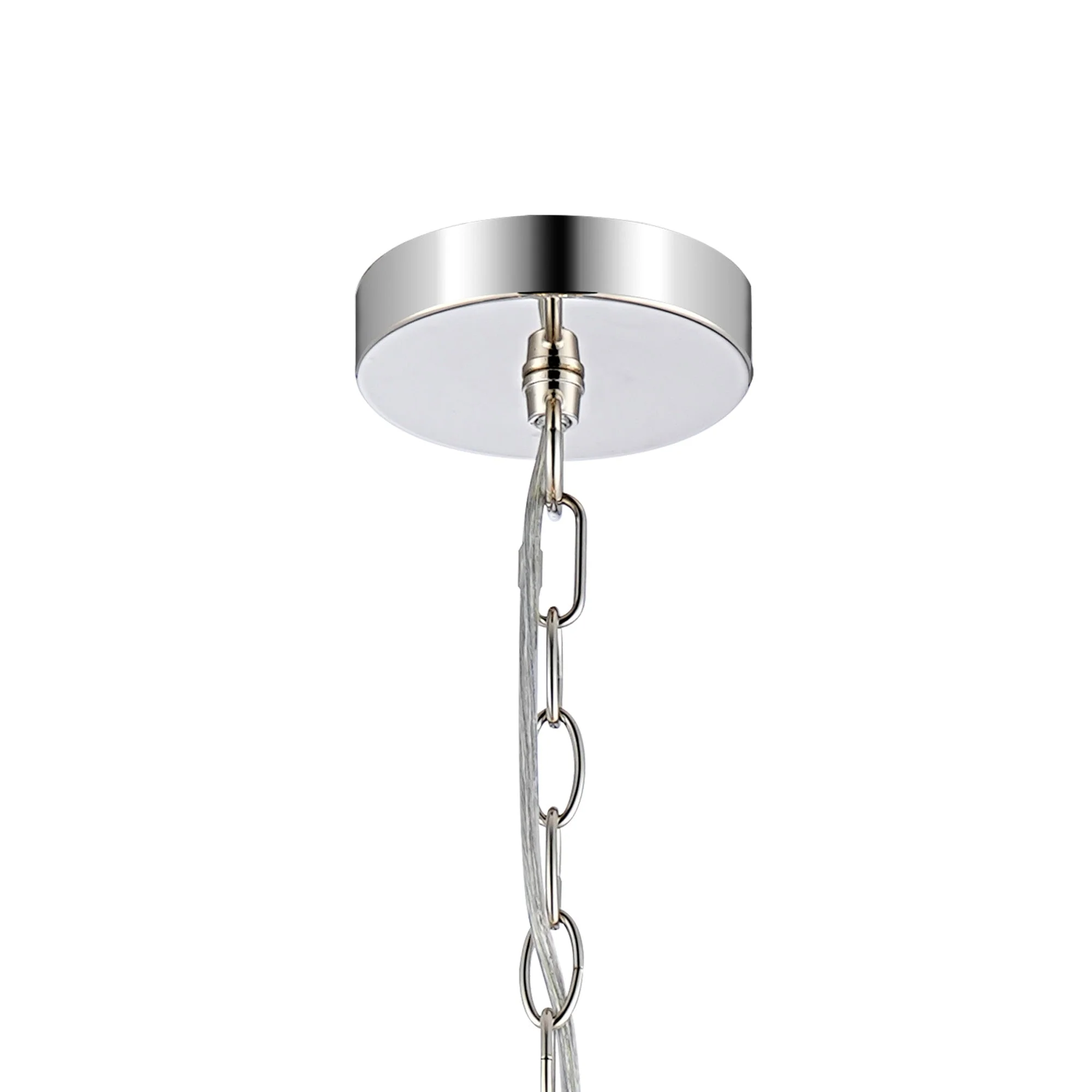 Hound Small/Medium Round Column Centre Ceiling Light, 6 Light, Polished Nickel - Image 8