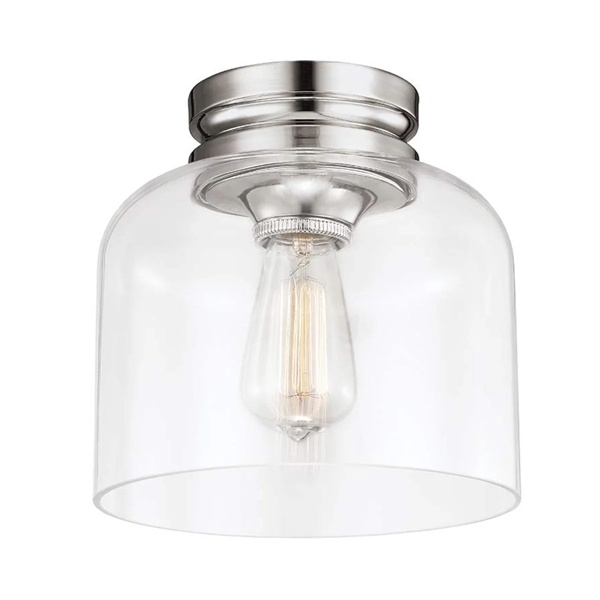 Hounslow 1 Light Flush Light - Burnished Brass/Polished Nickel - Image 8