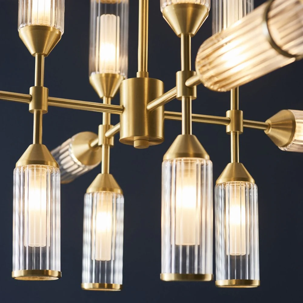 Hourglass 13Lt / 12Lt Pendant - Satin Brass - Image 10