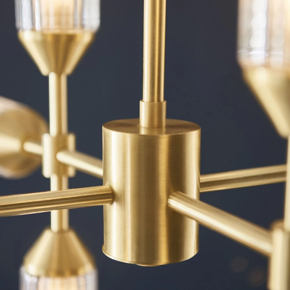Hourglass 13Lt / 12Lt Pendant - Satin Brass - Image 12
