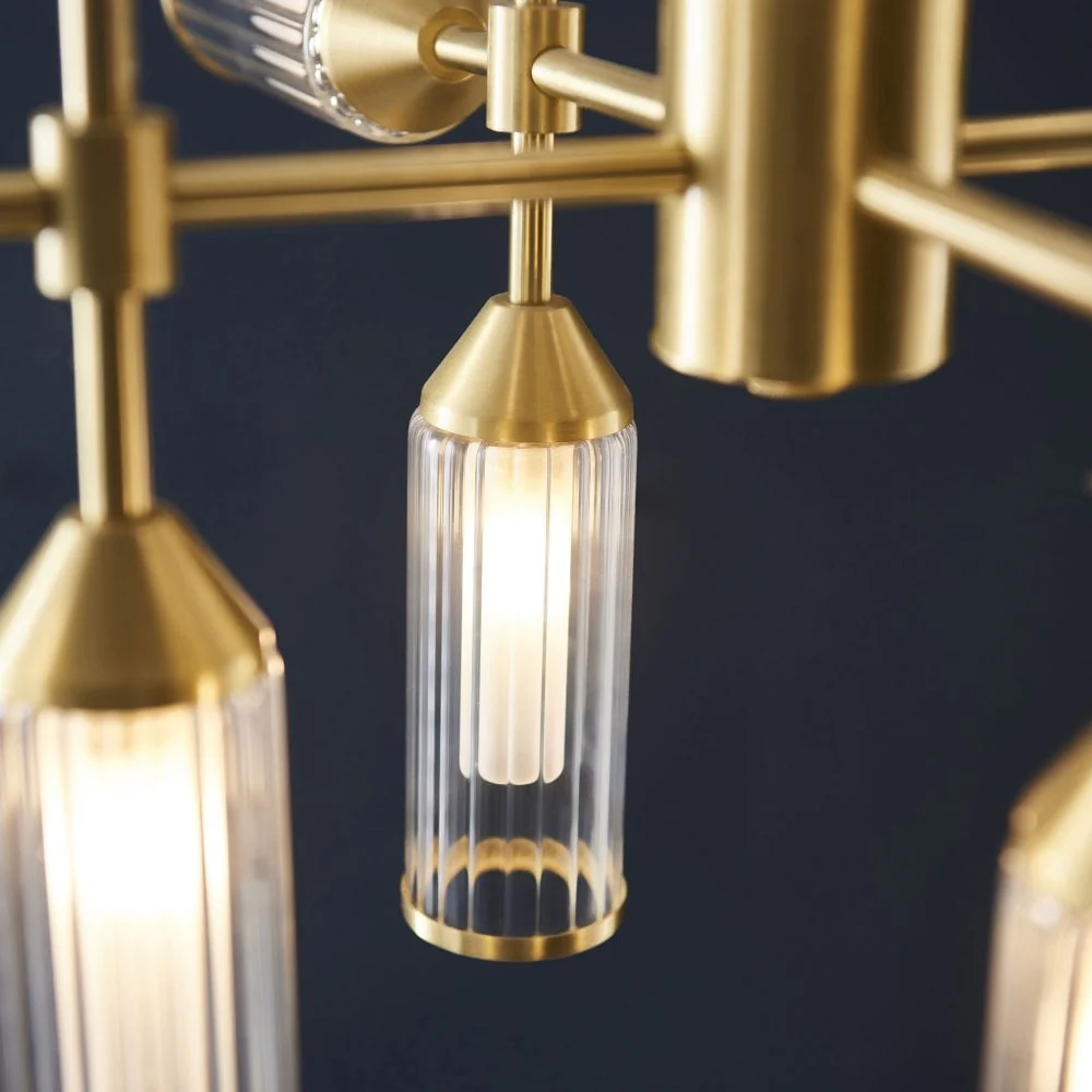 Hourglass 13Lt / 12Lt Pendant - Satin Brass - Image 13