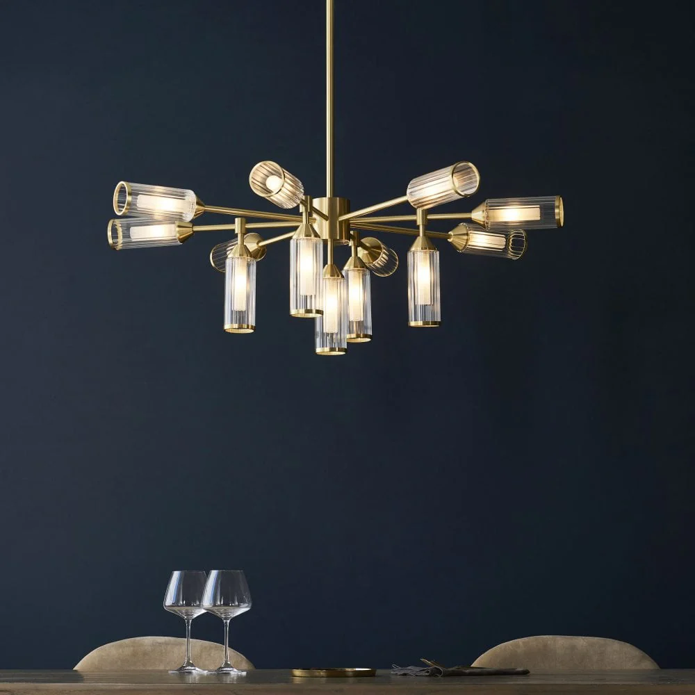 Hourglass 13Lt / 12Lt Pendant - Satin Brass - Image 2