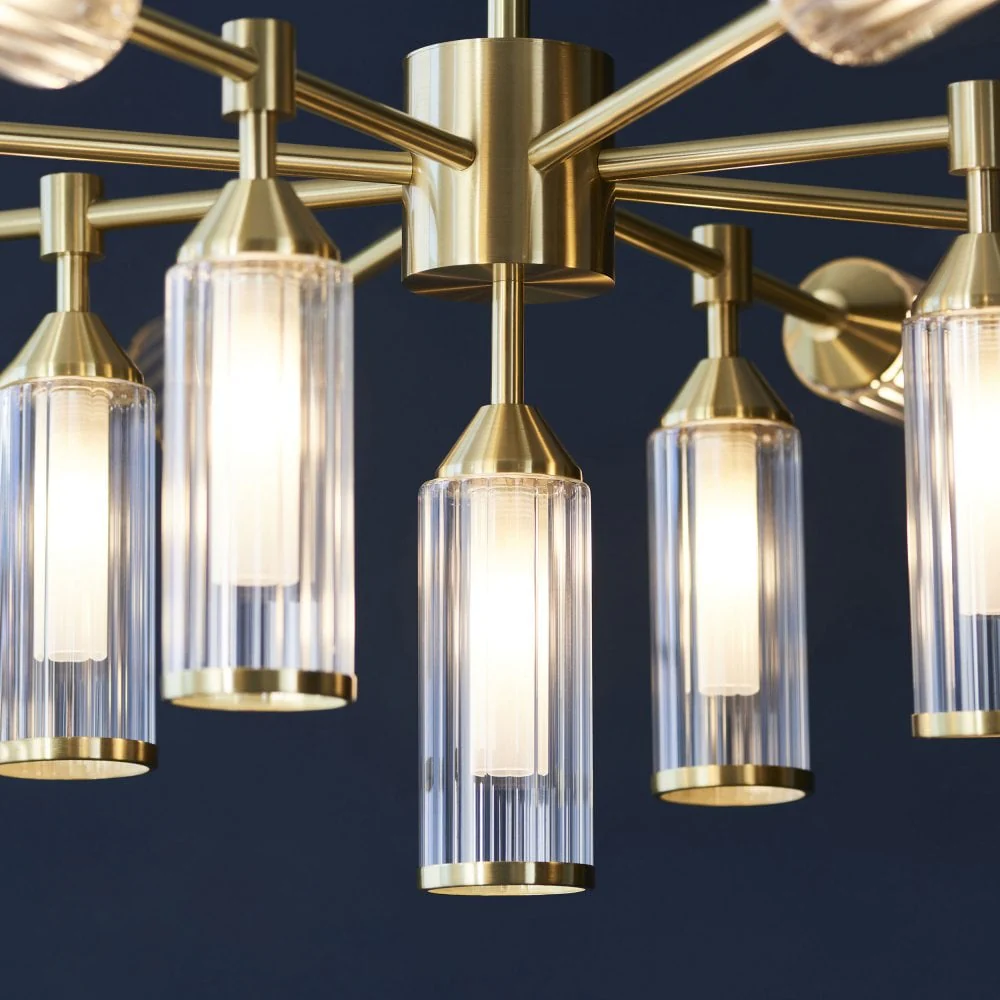Hourglass 13Lt / 12Lt Pendant - Satin Brass - Image 6