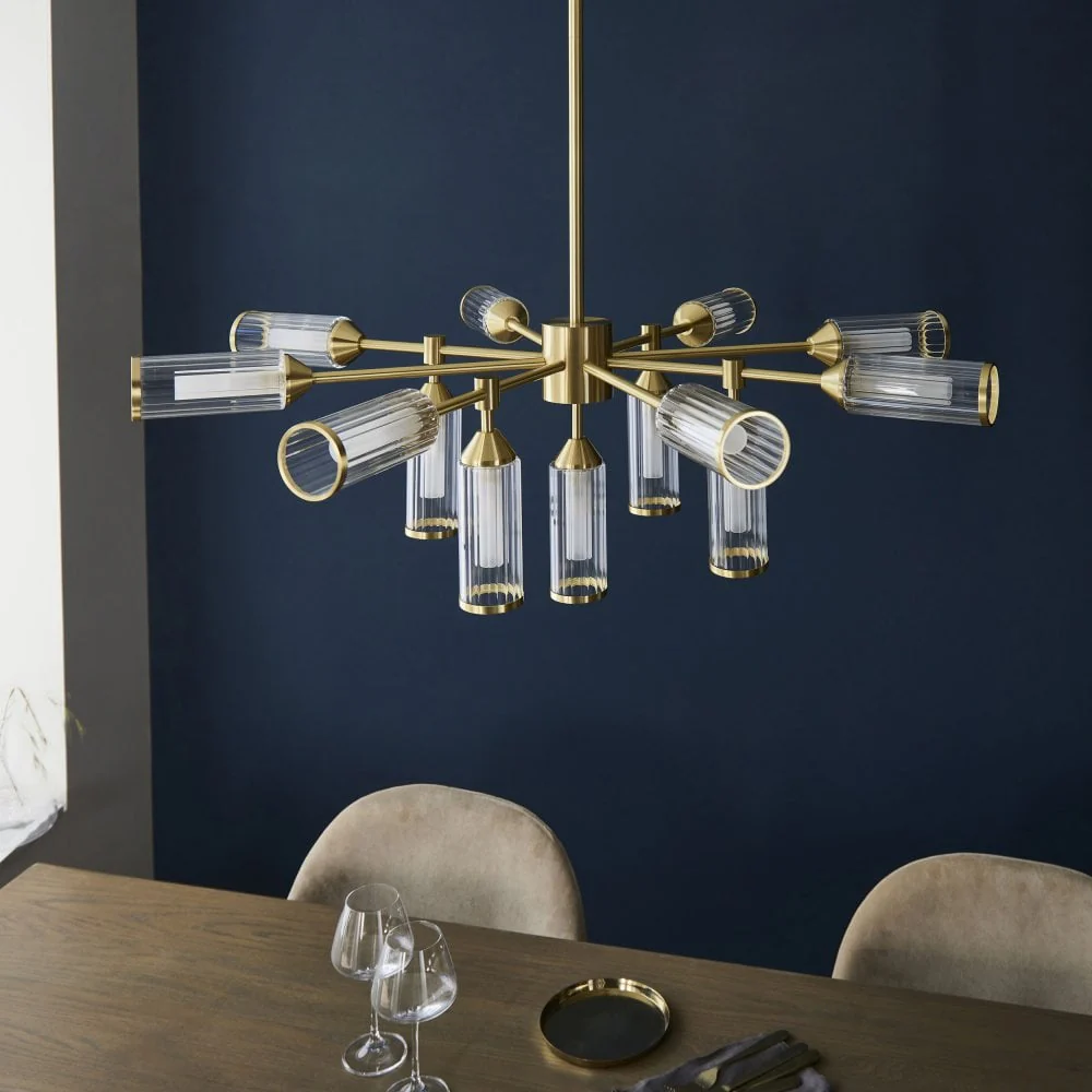 Hourglass 13Lt / 12Lt Pendant - Satin Brass - Image 7