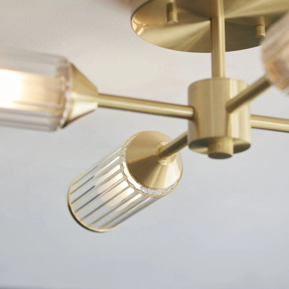 Hourglass 6/4Lt Semi Flush - Satin Brass - Image 11