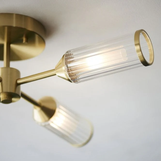 Hourglass 6/4Lt Semi Flush - Satin Brass - Image 12