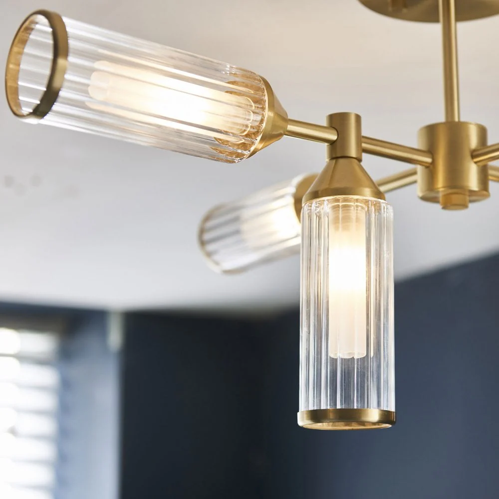 Hourglass 6/4Lt Semi Flush - Satin Brass - Image 2