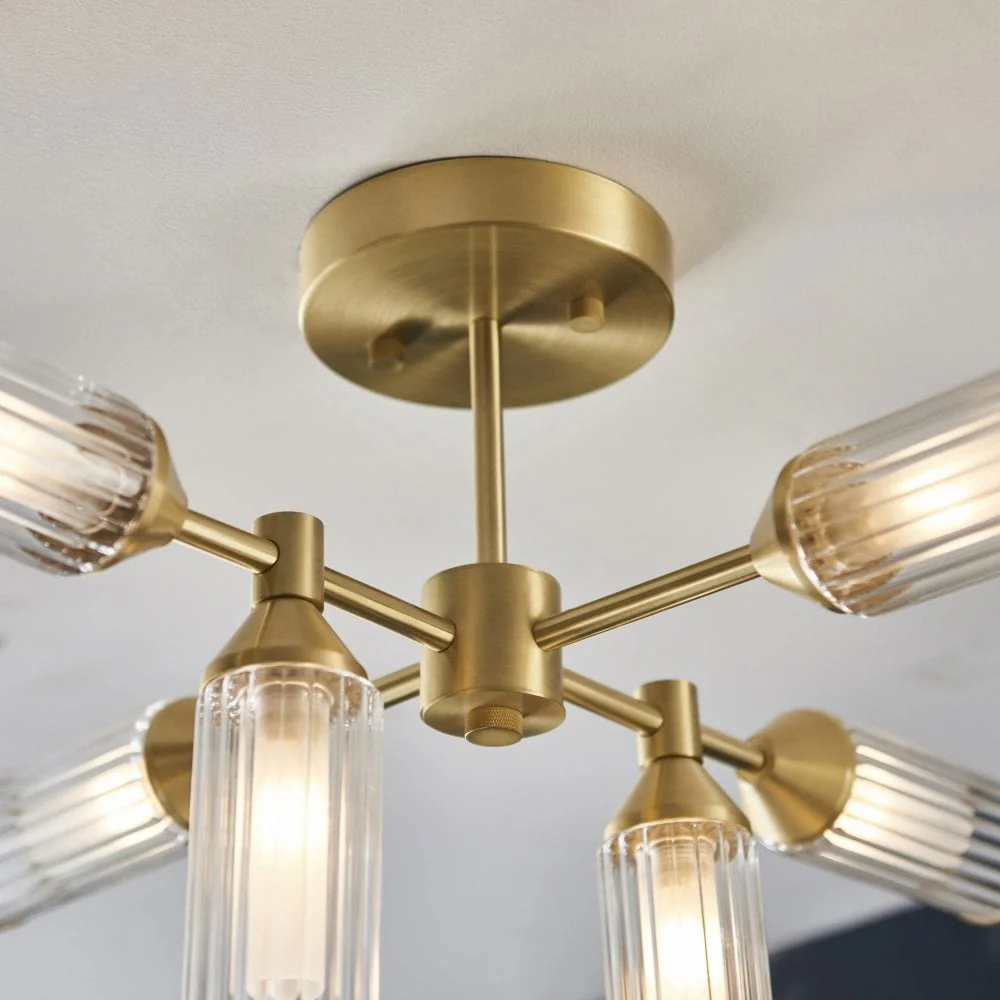 Hourglass 6/4Lt Semi Flush - Satin Brass - Image 3