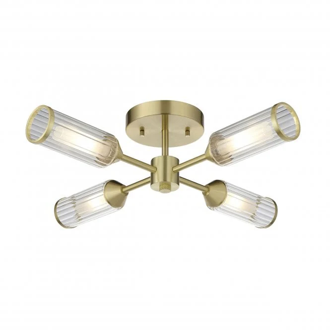 Hourglass 6/4Lt Semi Flush - Satin Brass - Image 7