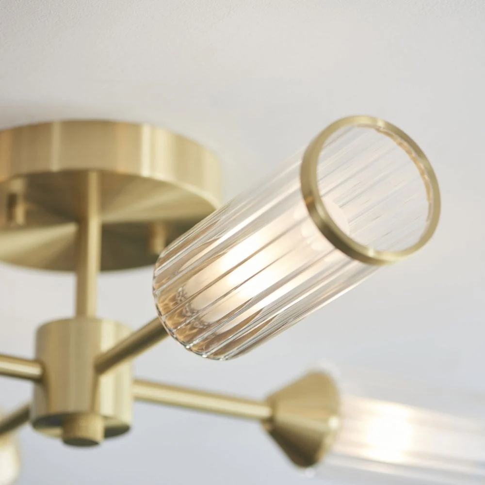 Hourglass 6/4Lt Semi Flush - Satin Brass - Image 8
