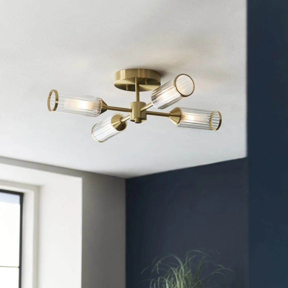 Hourglass 6/4Lt Semi Flush - Satin Brass - Image 9