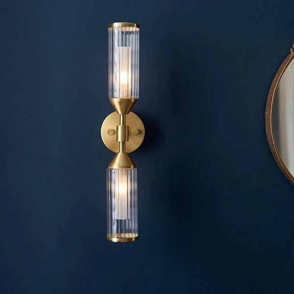 Hourglass Double Wall Light - Satin Brass - Image 3