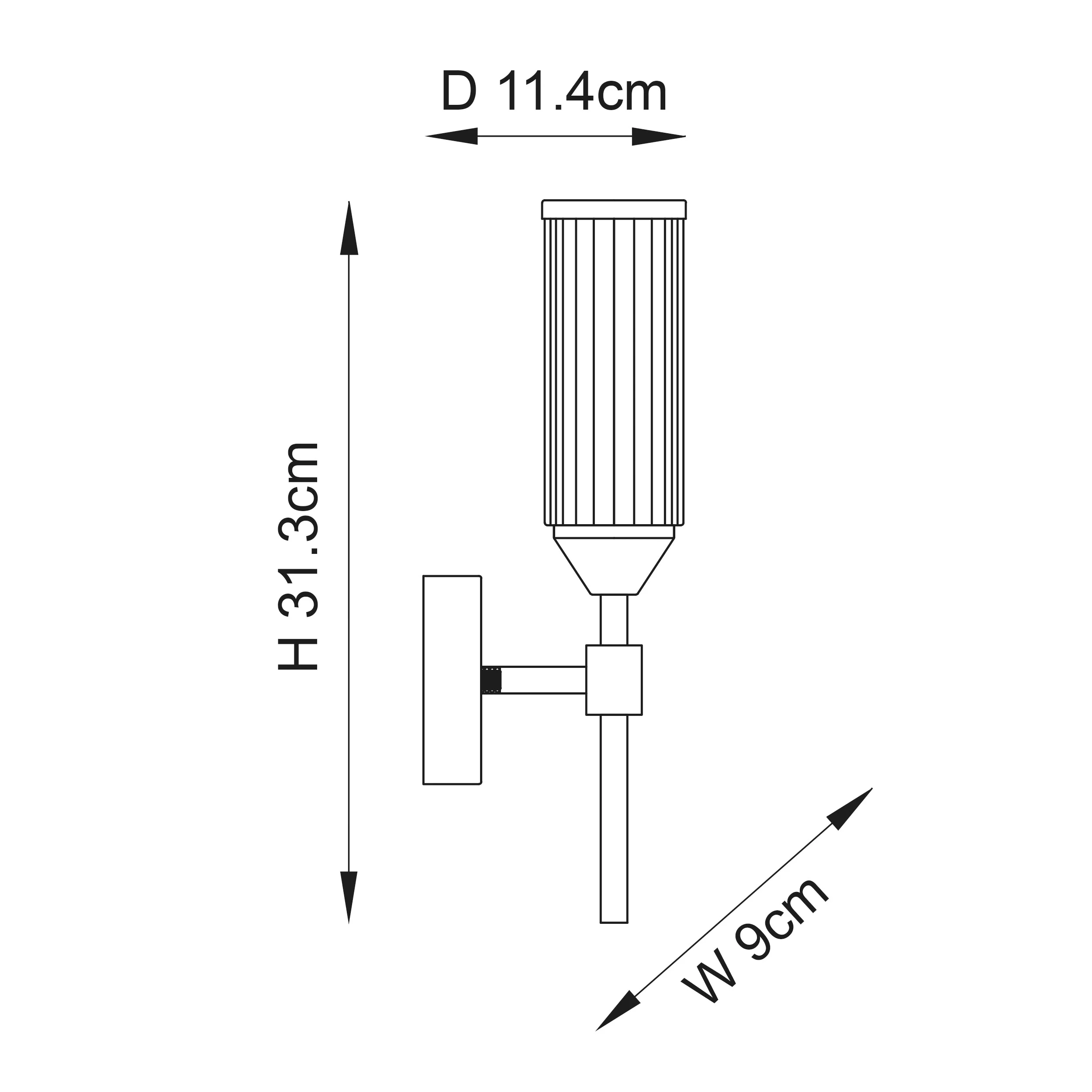 Hourglass Single Wall Light - Satin Brass - Image 8