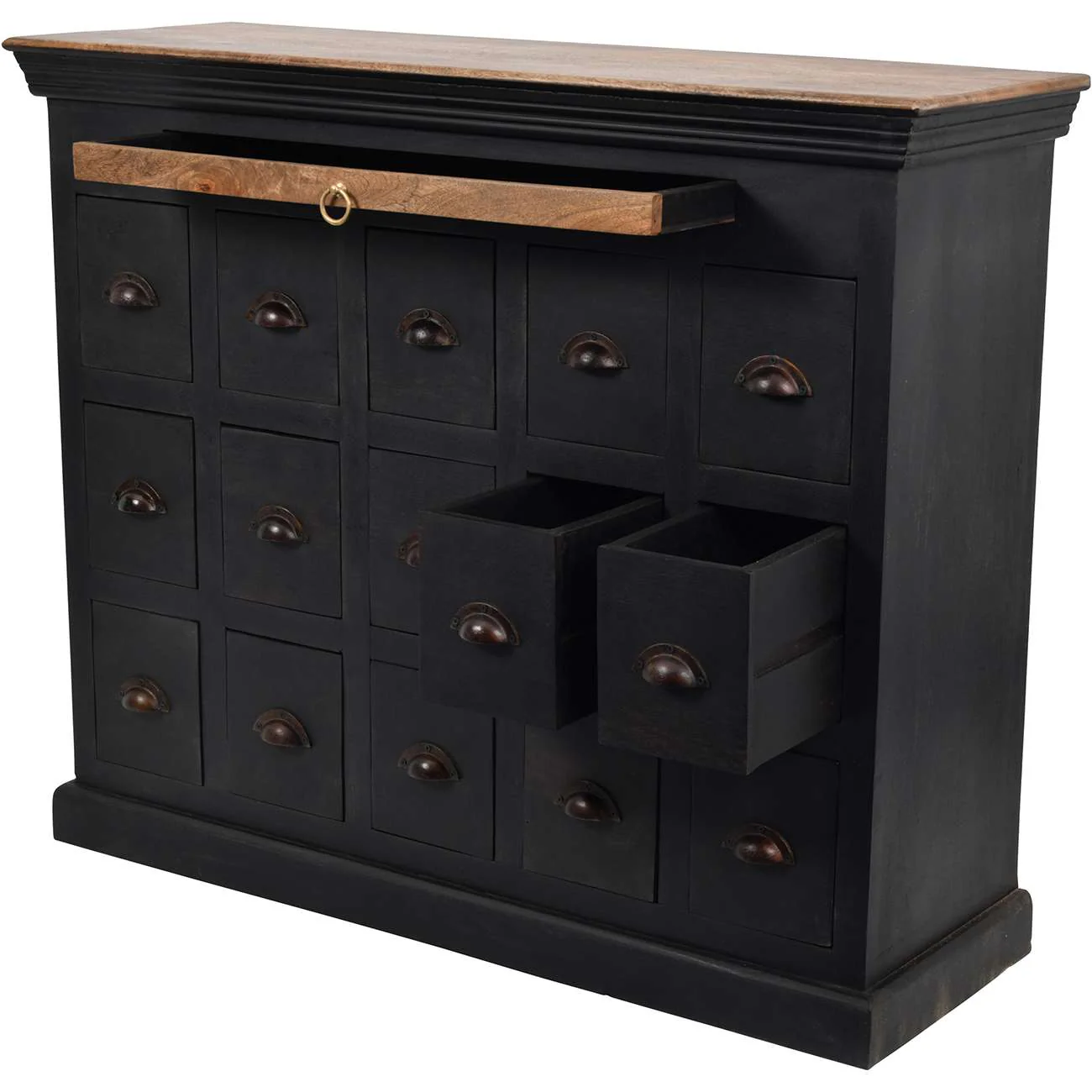 Hoxton II Antique Black Mango 15 Drawer Chest - Image 2