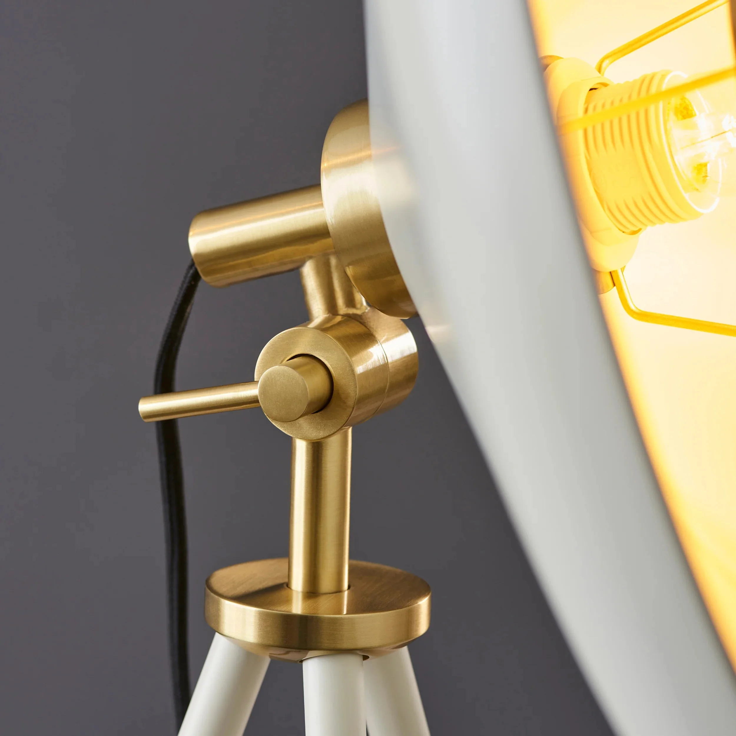Hubble 1Lt Tripod Floor Lamp - Brass/Black - Image 3
